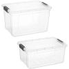 image:imageSuperio Clear Storage Bins with Lids Stackable Plastic Storage Container Latch Box with Locking Handles Multiple Sizes 6 Pack  185 35 6611 21 and 36 Qt2 Pack