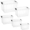 image:imageSuperio Clear Storage Bins with Lids Stackable Plastic Storage Container Latch Box with Locking Handles Multiple Sizes 6 Pack  185 35 6611 21 and 36 Qt5 Pack  1