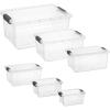 image:imageSuperio Clear Storage Bins with Lids Stackable Plastic Storage Container Latch Box with Locking Handles Multiple Sizes 6 Pack  185 35 6611 21 and 36 Qt6 Pack  2