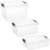 image:imageSuperio Clear Storage Bins with Lids Stackable Plastic Storage Container Latch Box with Locking Handles Multiple Sizes 6 Pack  185 35 6611 21 and 36 Qt3 Pack