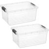 image:imageSuperio Storage Bins with Lids Clear Plastic Containers for Organizing Stackable Totes BPA Free Odor Free Organizer Boxes for Home and Dorm 2 Pack 2275 Qt36 Quart