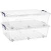 image:imageSuperio Storage Bins with Lids Clear Plastic Containers for Organizing Stackable Totes BPA Free Odor Free Organizer Boxes for Home and Dorm 2 Pack 2275 Qt42 Quart