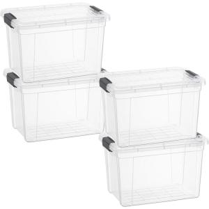 image:imageSuperio Storage Bins with Lids Clear Plastic Containers for Organizing Stackable Totes BPA Free Odor Free Organizer Boxes for Home and Dorm 2 Pack 2275 Qt475 Qt