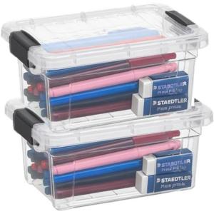 image:imageSuperio Storage Bins with Lids Clear Plastic Containers for Organizing Stackable Totes BPA Free Odor Free Organizer Boxes for Home and Dorm 2 Pack 2275 Qt185 Qt