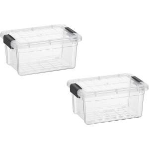image:imageSuperio Storage Bins with Lids Clear Plastic Containers for Organizing Stackable Totes BPA Free Odor Free Organizer Boxes for Home and Dorm 2 Pack 2275 Qt105 Quarts