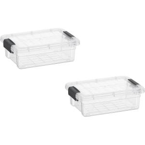 image:imageSuperio Storage Bins with Lids Clear Plastic Containers for Organizing Stackable Totes BPA Free Odor Free Organizer Boxes for Home and Dorm 2 Pack 2275 Qt07 Quarts