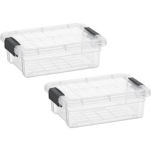 image:imageSuperio Storage Bins with Lids Clear Plastic Containers for Organizing Stackable Totes BPA Free Odor Free Organizer Boxes for Home and Dorm 2 Pack 2275 Qt127 Qt