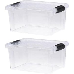 image:imageSuperio Storage Bins with Lids Clear Plastic Containers for Organizing Stackable Totes BPA Free Odor Free Organizer Boxes for Home and Dorm 2 Pack 2275 Qt66 Qt