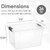 image:imageSuperio Clear Storage Boxes with Lids 875 Quart Plastic Container Bins for Organizing Stackable Crates BPA Free Non Toxic Odor Free Organizers for Home Office and Dorm 6 Pack26 Quarts