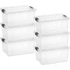 image:imageSuperio Clear Storage Boxes with Lids 875 Quart Plastic Container Bins for Organizing Stackable Crates BPA Free Non Toxic Odor Free Organizers for Home Office and Dorm 6 Pack185 Quart