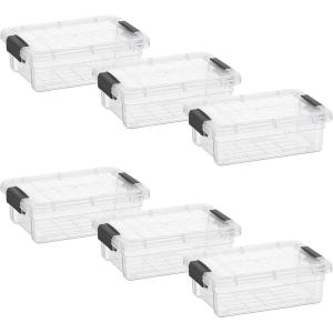image:imageSuperio Clear Storage Boxes with Lids 875 Quart Plastic Container Bins for Organizing Stackable Crates BPA Free Non Toxic Odor Free Organizers for Home Office and Dorm 6 Pack127 Qt