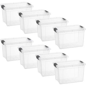 image:imageSuperio Clear Storage Boxes with Lids 875 Quart Plastic Container Bins for Organizing Stackable Crates BPA Free Non Toxic Odor Free Organizers for Home Office and Dorm 6 Pack87 Quart