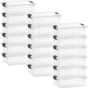 image:imageSuperio Clear Storage Boxes with Lids 875 Quart Plastic Container Bins for Organizing Stackable Crates BPA Free Non Toxic Odor Free Organizers for Home Office and Dorm 6 Pack23 Quart