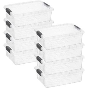 image:imageSuperio Clear Storage Boxes with Lids 875 Quart Plastic Container Bins for Organizing Stackable Crates BPA Free Non Toxic Odor Free Organizers for Home Office and Dorm 6 Pack225 Quarts