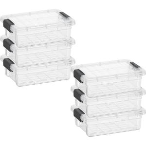 image:imageSuperio Clear Storage Boxes with Lids 875 Quart Plastic Container Bins for Organizing Stackable Crates BPA Free Non Toxic Odor Free Organizers for Home Office and Dorm 6 Pack07 Quarts