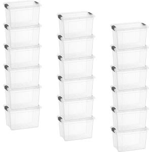 image:imageSuperio Clear Storage Boxes with Lids 875 Quart Plastic Container Bins for Organizing Stackable Crates BPA Free Non Toxic Odor Free Organizers for Home Office and Dorm 6 Pack25 Quart