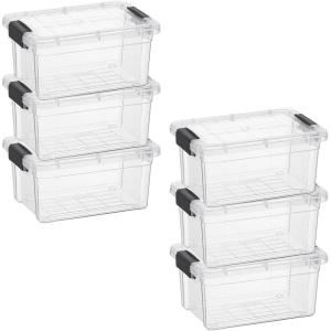 image:imageSuperio Clear Storage Boxes with Lids 875 Quart Plastic Container Bins for Organizing Stackable Crates BPA Free Non Toxic Odor Free Organizers for Home Office and Dorm 6 Pack105 Quarts