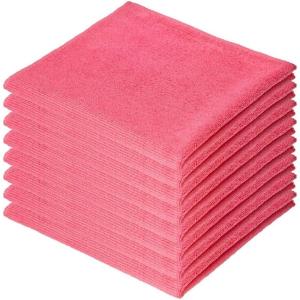 image:imageSuperio Pink Microfiber Cleaning Cloth for Cars Kitchen Bathroom 16x16 Miracle Cloth Lint Free Rags for Cleaning House Washable Reusable No Detergents Needed Scratch amp Streak Free 8 Pack