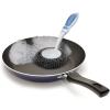 image:imageBBQ Grill Brush Bristle Free Stainless Steel Scrubber Cleaner Dishwashing Brush with Long Handle Great for Pots Pans Stove Cast Iron GasCharcoaland Electric Grills Griddle Blue 2 Refills