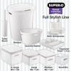 image:imageDecorative Plastic Bathroom Accessories Set Brown Set of 4 Soap Dish Liquid Dispenser Toothbrush Holder Cup Vanity Organizer Tray  Bath Accessory Countertop Decor Gift  Ribbed DesignWhite
