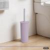 image:imageDecorative Plastic Toilet Bowl Brush and Holder Set Blue 1 Pack Cleaner Scrubber for Bathroom  Ribbed DesignLilac