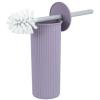 image:imageDecorative Plastic Toilet Bowl Brush and Holder Set Blue 1 Pack Cleaner Scrubber for Bathroom  Ribbed DesignLilac
