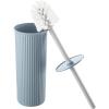 image:imageDecorative Plastic Toilet Bowl Brush and Holder Set Taupe 2 Pack Cleaner Scrubber for Bathroom  Ribbed DesignBlue