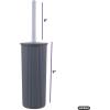 image:imageDecorative Plastic Toilet Bowl Brush and Holder Set Taupe 2 Pack Cleaner Scrubber for Bathroom  Ribbed DesignGray
