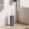 image:imageDecorative Plastic Toilet Bowl Brush and Holder Set Taupe 2 Pack Cleaner Scrubber for Bathroom  Ribbed DesignGray