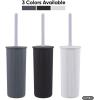image:imageDecorative Plastic Toilet Bowl Brush and Holder Set Taupe 2 Pack Cleaner Scrubber for Bathroom  Ribbed DesignGray