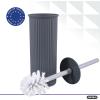image:imageDecorative Plastic Toilet Bowl Brush and Holder Set Taupe 2 Pack Cleaner Scrubber for Bathroom  Ribbed DesignGray
