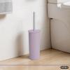 image:imageDecorative Plastic Toilet Bowl Brush and Holder Set Taupe 2 Pack Cleaner Scrubber for Bathroom  Ribbed DesignLilac