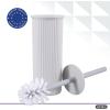 image:imageDecorative Plastic Toilet Bowl Brush and Holder Set Taupe 2 Pack Cleaner Scrubber for Bathroom  Ribbed DesignWhite Smoke