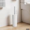 image:imageDecorative Plastic Toilet Bowl Brush and Holder Set Taupe 2 Pack Cleaner Scrubber for Bathroom  Ribbed DesignWhite Smoke