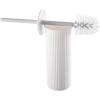 image:imageDecorative Plastic Toilet Bowl Brush and Holder Set White 1 Pack Cleaner Scrubber for Bathroom  Ribbed Design1