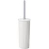 image:imageDecorative Plastic Toilet Bowl Brush and Holder Set White 1 Pack Cleaner Scrubber for Bathroom  Ribbed Design1