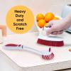 image:imageDeep Cleaning Brush Scrubber Set of 2  Double Sided Dish and Vegetable Brush and AllPurpose Scrub Brush  Heavy Duty NonScratch Multipurpose Utility Scrubber for Home Kitchen Bathroom  Red