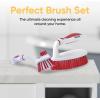 image:imageDeep Cleaning Brush Scrubber Set of 2  Double Sided Dish and Vegetable Brush and AllPurpose Scrub Brush  Heavy Duty NonScratch Multipurpose Utility Scrubber for Home Kitchen Bathroom  Red