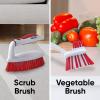 image:imageDeep Cleaning Brush Scrubber Set of 2  Double Sided Dish and Vegetable Brush and AllPurpose Scrub Brush  Heavy Duty NonScratch Multipurpose Utility Scrubber for Home Kitchen Bathroom  Red