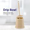 image:imageSuperio Wicker Style Toilet Bowl Brush and Holder Beige Durable Toilet Brush to Clean Bowl