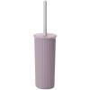 image:imageDecorative Plastic Toilet Bowl Brush and Holder Set Blue 1 Pack Cleaner Scrubber for Bathroom  Ribbed DesignLilac