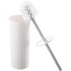 image:imageDecorative Plastic Toilet Bowl Brush and Holder Set White 1 Pack Cleaner Scrubber for Bathroom  Ribbed Design1