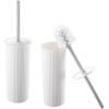image:imageDecorative Plastic Toilet Bowl Brush and Holder Set White 1 Pack Cleaner Scrubber for Bathroom  Ribbed Design2