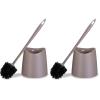 image:imageSuperio Plastic Toilet Brush with Taupe Bristles Includes Holder for Easy Bathroom Cleaning Pack of 2