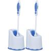 image:imageSuperio Toilet Brush and HolderToilet Bowl Cleaning System with Scrubbing Wand Under Rim Lip Brush and Storage Caddy for Bathroom White and Blue Pack of 2