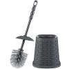 image:imageSuperio Wicker Style Toilet Bowl Brush and Holder Onyx Grey Durable Toilet Brush to Clean Bowl