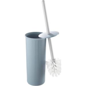 image:imageDecorative Plastic Toilet Bowl Brush and Holder Set Blue 1 Pack Cleaner Scrubber for Bathroom  Ribbed DesignBlue