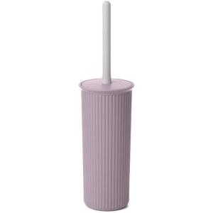 image:imageDecorative Plastic Toilet Bowl Brush and Holder Set Blue 1 Pack Cleaner Scrubber for Bathroom  Ribbed DesignLilac