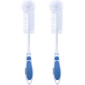 image:imageSuperio Baby Bottle Brush Cleaner Water Bottle Cleaner Brush Scrubber Cup Brush Cleaner Blue Bottle Washer with Long Handle Silicone Grip Sturdy Bristles 2 Pack