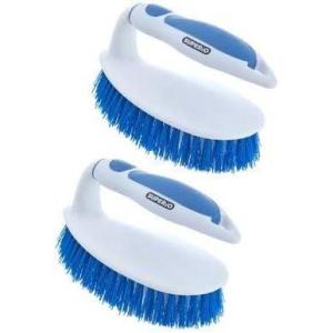 image:imageSuperio Cleaning Scrub Brush with Stiff Bristles and Comfort Grip HandleBlue 2 Pack HeavyDuty Household Utility Scrubber for Kitchen Bathroom Shower Sink Toilet